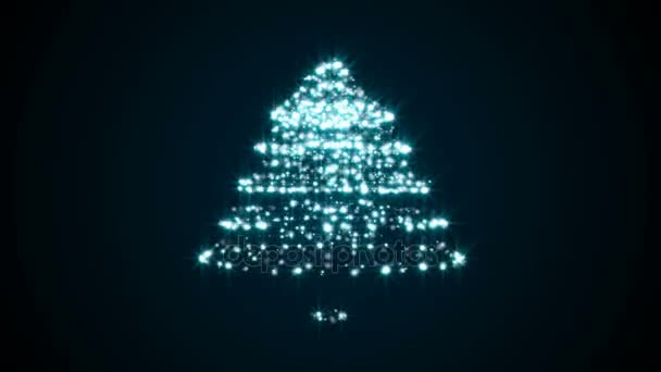 Fondo abstracto con partículas árbol de Navidad — Vídeos de Stock