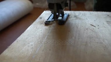 Elektrik fretsaw kontrplak testere. Yakın çekim