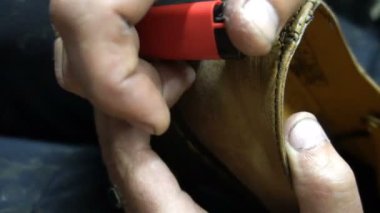 kunduracı ayakkabı yanıp sönen sonra hafif iş parçacığı şardonlama