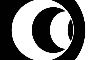 Siyah ve beyaz hipnotik tünel. 3d render