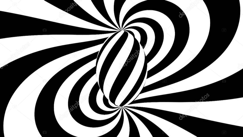Hypnotic spiral. Black and white hypnosis