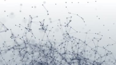 Bağlantı yapısı. Noktalar ve çizgiler. 3D animasyon