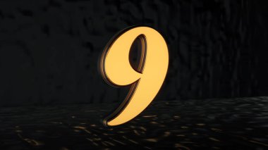 Uzayda bir üç boyutlu altın basamaklı ayakta