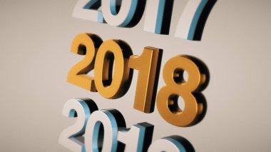 Sayı altın demirden yapılmış 2018 metal