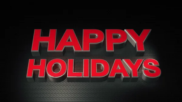 Metalen 3d tekst Happy holidays met reflectie — Stockfoto