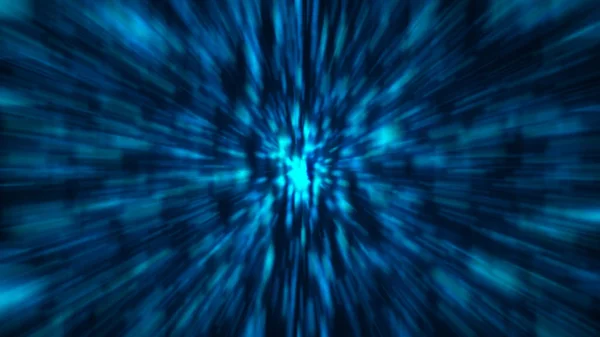 Abstract blue zoom background. 3D rendering