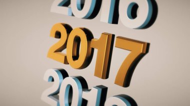 Sayı altın demirden yapılmış 2017 metal