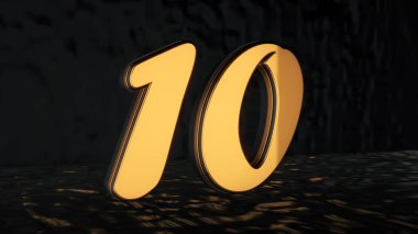 Uzayda bir üç boyutlu altın basamaklı ayakta