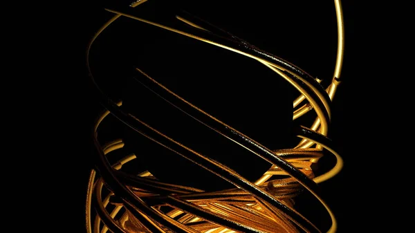 Gold lines bend a circle — Stock Photo, Image
