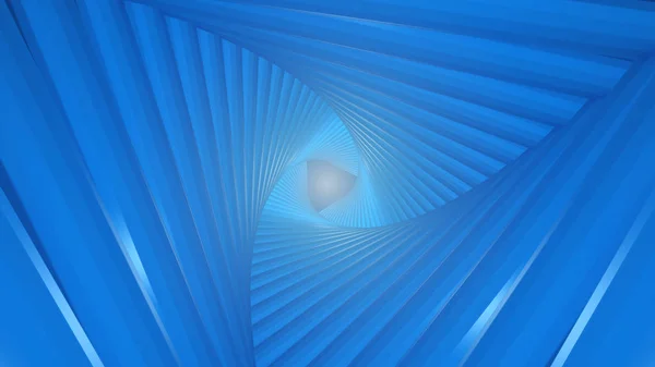 Футуристичний тунель, що складається з кручених трикутників. В кінці спалаху — стокове фото