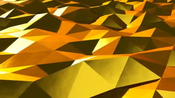 Abstract gouden driehoekige kristallijne achtergrondanimatie. Naadloze loops — Stockvideo