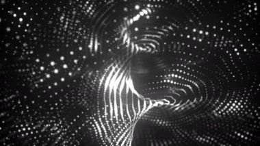 Parçacıklar hareketli arka plan. Zemin alan derinliği ile. Sorunsuz döngü