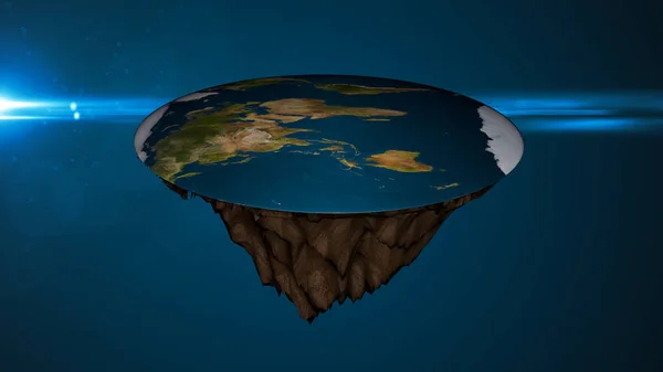 Космический фон с плоской землей. Цифровая иллюстрация — стоковое фото