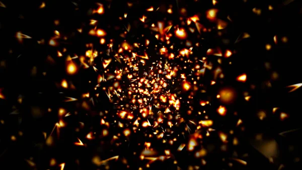 Fondo abstracto con partículas y formas doradas . — Foto de Stock