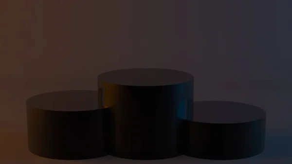 Abstrakter Hintergrund mit Siegerpodest. Digitales Dunkelthema — Stockfoto