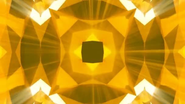 Caleidoscopio oro joyería patrón fondo. renderizado 3d — Vídeos de Stock