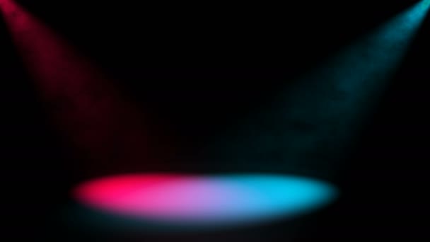 Projecteurs lumineux avec brouillard. Contexte numérique abstrait — Video
