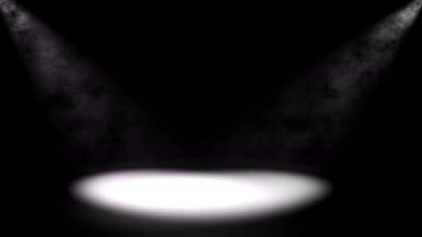 Helle Scheinwerfer mit Nebel. abstrakter digitaler Hintergrund — Stockvideo