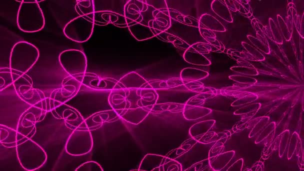 Фиолетовый абстрактный фон. Фон калейдоскопа. 3d-рендеринг — стоковое видео