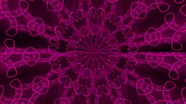 Fondo abstracto púrpura. Fondo del caleidoscopio. renderizado 3d — Vídeo de stock