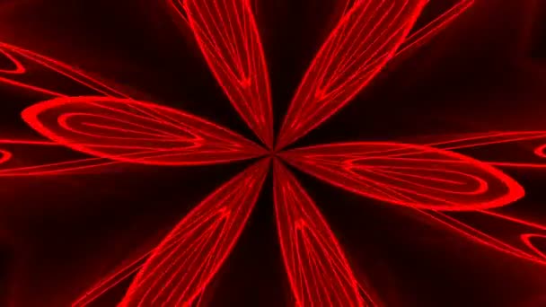 Abstract red background. Digital kaleidoscope. 3d rendering — Stock Video