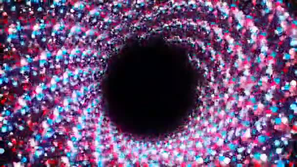 Abstracte deeltjes spiral tunnel. Digitale afbeelding — Stockvideo