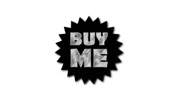 Text Buy me on white background. Scribble effect — Stock Video