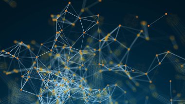 Noktaları ve Satırları Birleştiren Soyut Çokgen Alan Arkaplanı