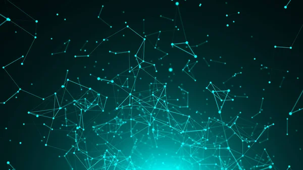 Soyut bağlantı noktaları. Teknolojik altyapı. Ağ kavramı 3d render