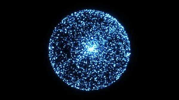 Абстрактний фон з частинками сфери. Цифровий 3d візуалізація фону — стокове фото