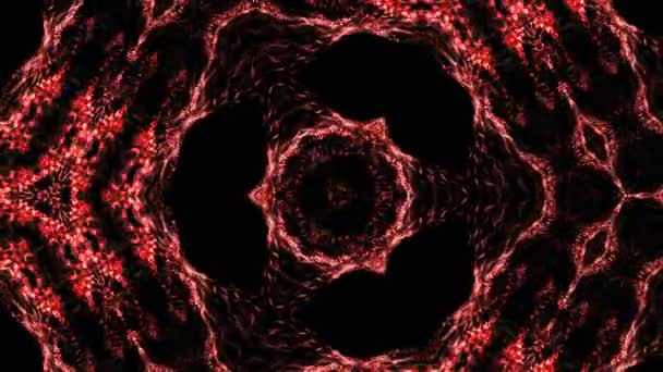 Αφηρημένα φόντο της ένα καλειδοσκόπιο που αποτελείται από μόρια. Πολύχρωμο — Αρχείο Βίντεο