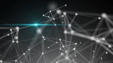 Bağlantı noktaları parlama ile soyut. Teknolojik altyapı. Dijital illüstrasyon. Ağ kavramı