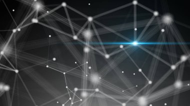 Bağlantı noktaları parlama ile soyut. Teknolojik altyapı. Dijital illüstrasyon. Ağ kavramı