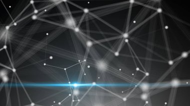 Bağlantı noktaları parlama ile soyut. Teknolojik altyapı. Dijital illüstrasyon. Ağ kavramı