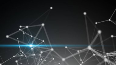 Bağlantı noktaları parlama ile soyut. Teknolojik altyapı. Dijital illüstrasyon. Ağ kavramı