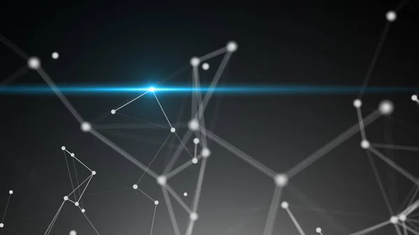 Bağlantı noktaları parlama ile soyut. Teknolojik altyapı. Dijital illüstrasyon. Ağ kavramı