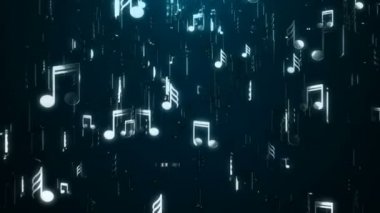 Beyaz müzik notlar. Arka plan. Dijital illüstrasyon