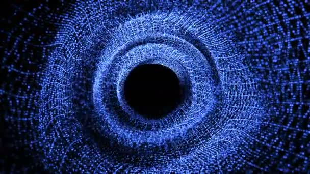 Abstract background with particles tunnel. Seamless loop — Stock Video