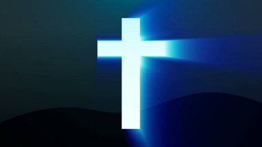 Light cross of Christ, ray beams background