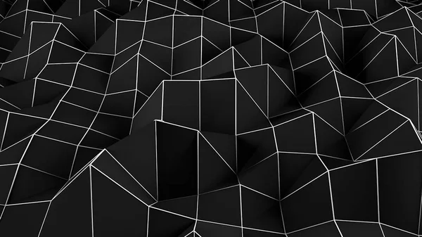 Μαύρο φόντο αφηρημένη πολυγωνικό. Ψηφιακή απεικόνιση — Φωτογραφία Αρχείου
