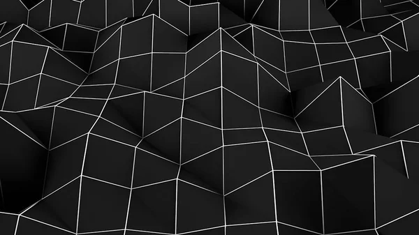 Μαύρο φόντο αφηρημένη πολυγωνικό. Ψηφιακή απεικόνιση — Φωτογραφία Αρχείου