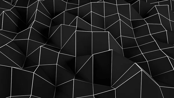 Fondo poligonal abstracto negro. La ilustración digital — Foto de Stock