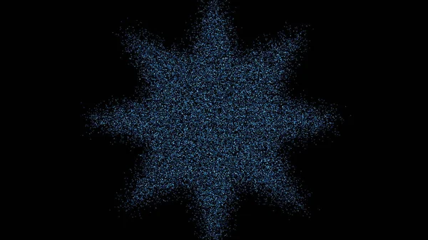 La formación de la estrella de las partículas. Túnel futurista digital. renderizado 3d — Foto de Stock