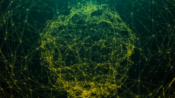 Fundo abstrato com pontos de conexão. Esfera digital — Vídeo de Stock