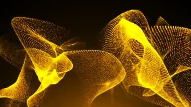 Lüks altın ışıltılı parçacıklar arka plan dalga. Dijital zemin