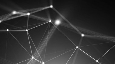 Soyut bağlantı noktaları. Teknolojik altyapı. Dijital illüstrasyon. Ağ kavramı