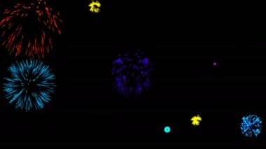 Havai fişek ile arka plan. CG animasyonu