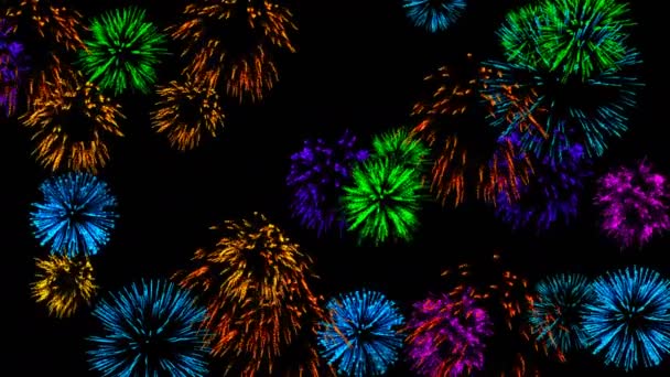 Sfondo astratto con fuochi d'artificio. Animazione Cg — Video Stock