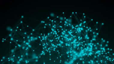 Bağlantı yapısı, noktalar ve çizgiler ile 3d animasyon arka plan