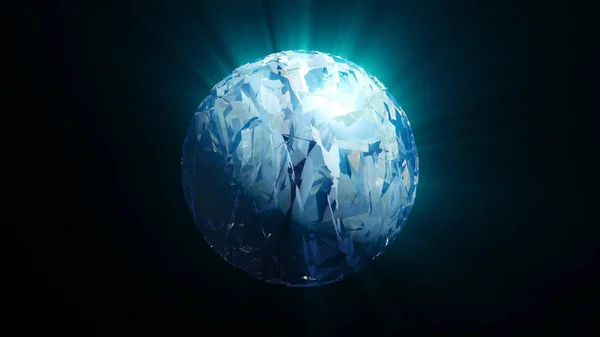 Esfera de redemoinho abstrata com efeito de brilho — Fotografia de Stock